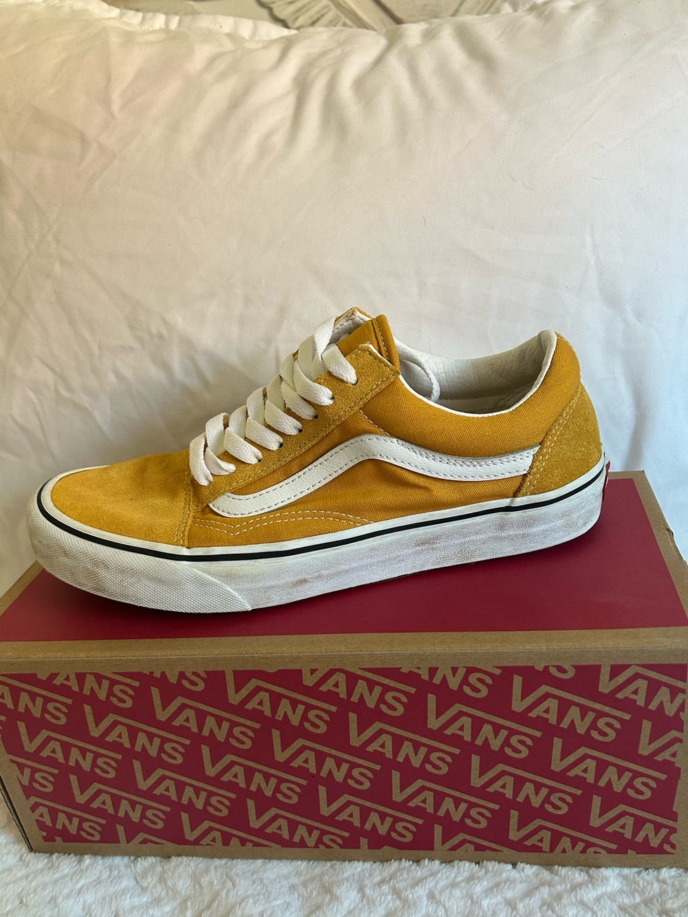 Vans Old Skool Low Top Sneakers in Mustard Yellow with White Stripe